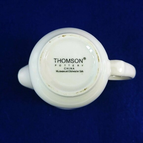 Vtg Thomson Pottery White Creamer Pitcher China 4" Microwave & Dishwasher Safe - Picture 6 of 7
